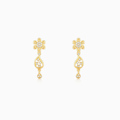 Golden Glorious Flower Earrings