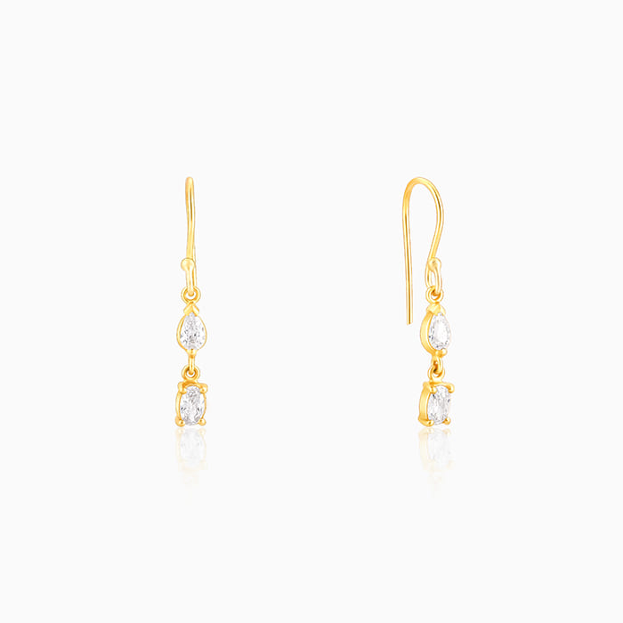 Golden Zirconium Moments Dangler Earrings