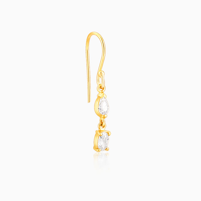 Golden Zirconium Moments Dangler Earrings