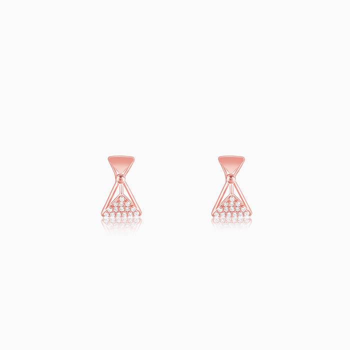 Rose Gold Triangular Elegance Earrings