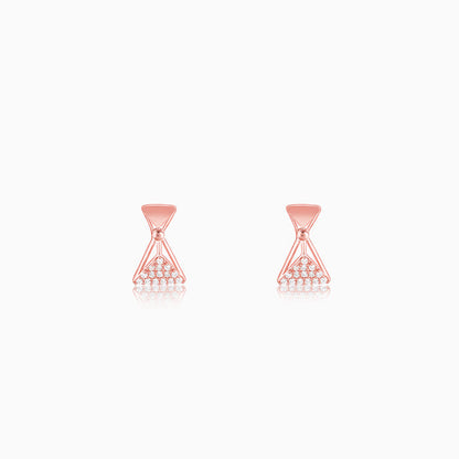 Rose Gold Triangular Elegance Earrings