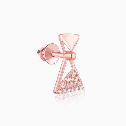 Rose Gold Triangular Elegance Earrings