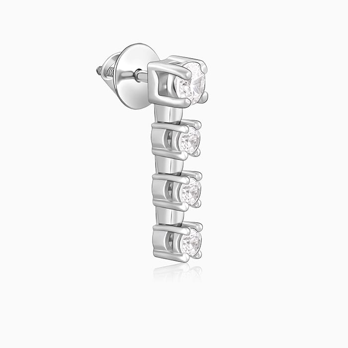 Silver Zirconia Square Earrings