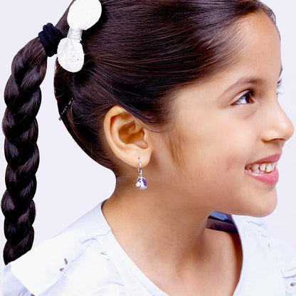 Silver Wishful Unicorn Kids Hoop Earrings (4-12 yrs)