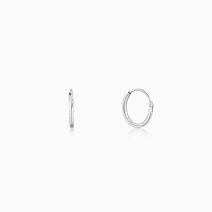 Sterling Silver Diamond-Cut Hoop Earrings