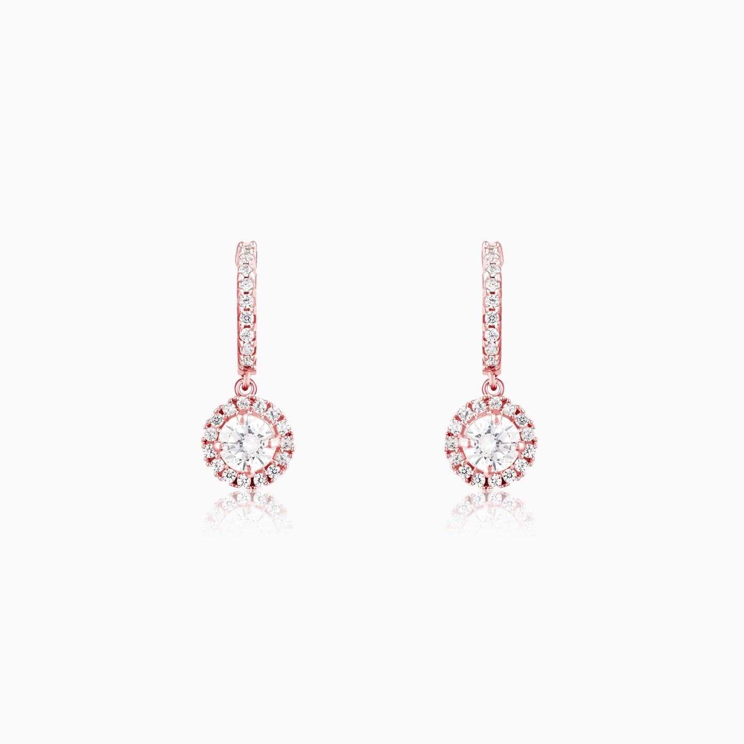 Rose Gold Zircon Drizzle Drop Earrings