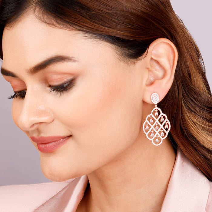 Rose Gold Bask In The Beauty Earrings