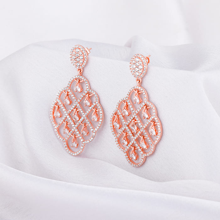 Rose Gold Bask In The Beauty Earrings