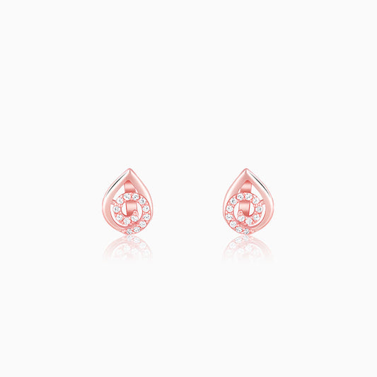 Rose Gold Graceful Teardrop Studs