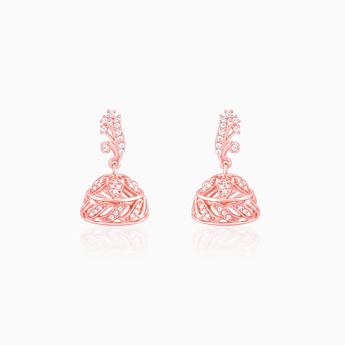 Rose Gold Ajmer Jhumki Earrings