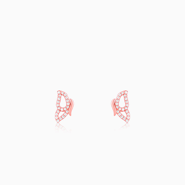 Rose Gold Dazzling Butterfly Earrings