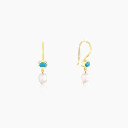 Golden Aquapearl Earrings