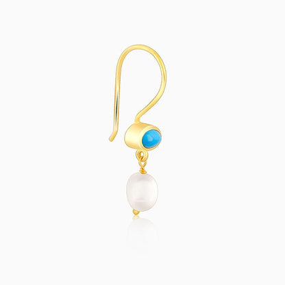 Golden Aquapearl Earrings