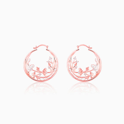 Rose Gold Eyebright Hoop Earrings