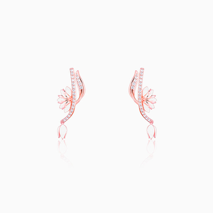 Rose Gold Snowy Safed Musli Earrings