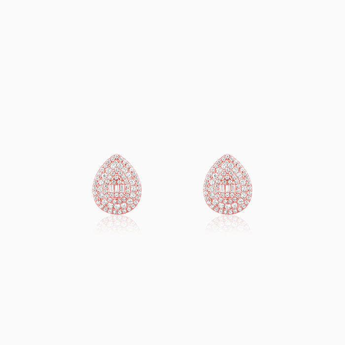 Rose Gold Dazzling Drop Earrings