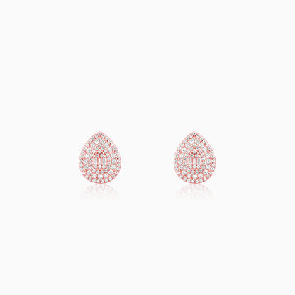 Rose Gold Dazzling Drop Earrings