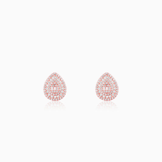 Rose Gold Dazzling Drop Earrings