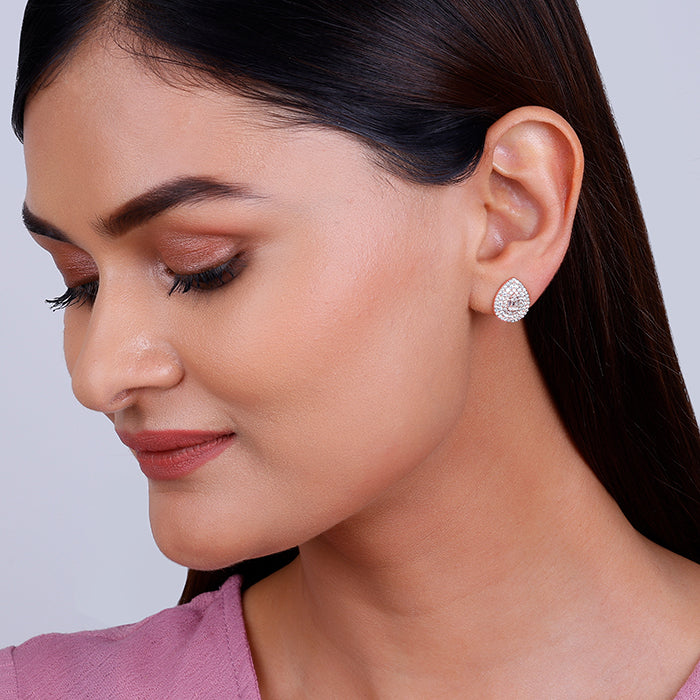 Rose Gold Dazzling Drop Earrings