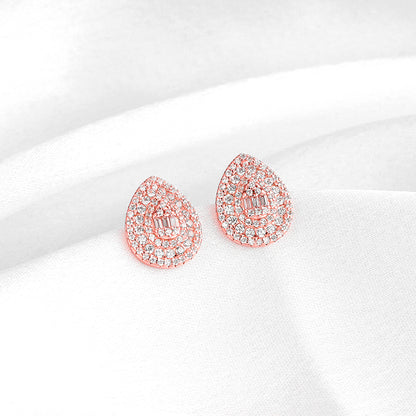 Rose Gold Dazzling Drop Earrings