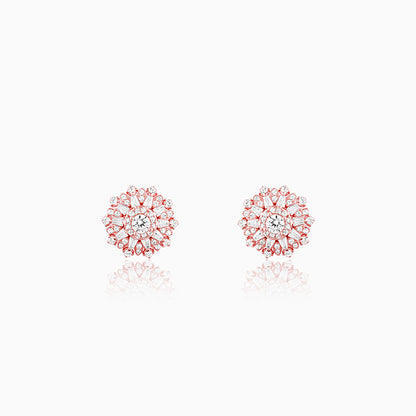 Rose Gold Floral Work Earrings