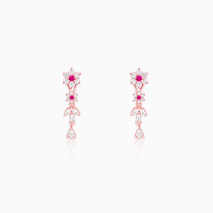 Rose Gold Classic Floral Earrings