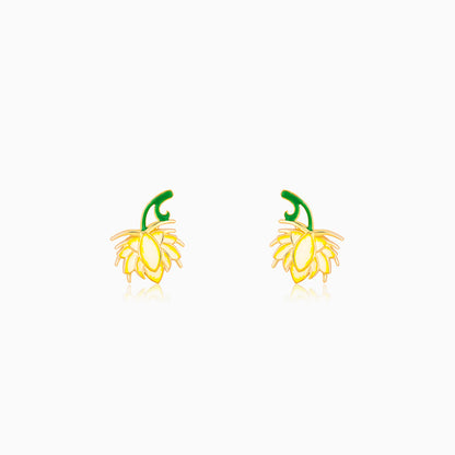 Golden Bewitching Brahma Kamal Convertible Earrings