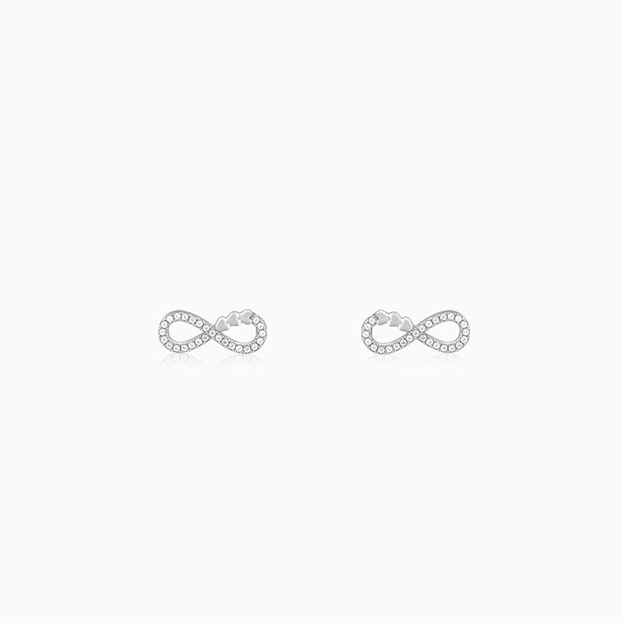 Silver Infinity Heart Earrings