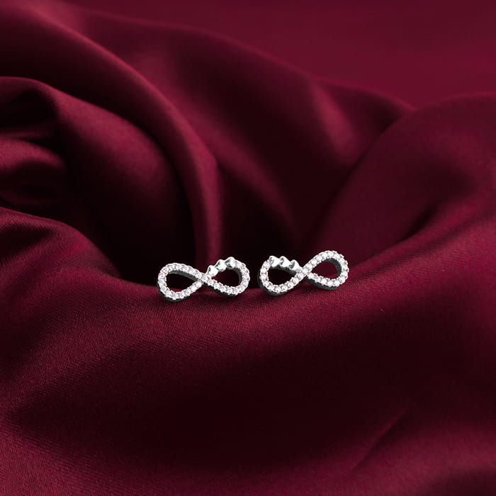 Silver Infinity Heart Earrings