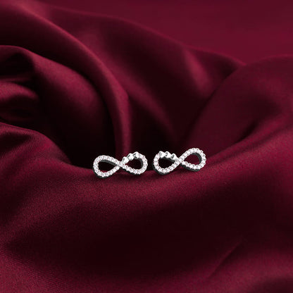 Silver Infinity Heart Earrings