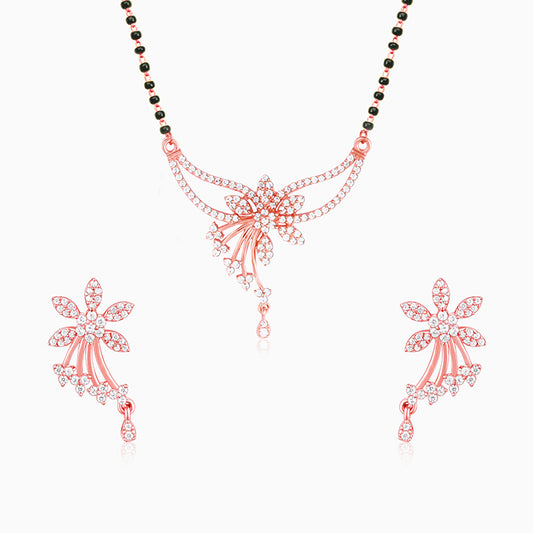 Rose Gold Floral Love Bond Mangalsutra Set