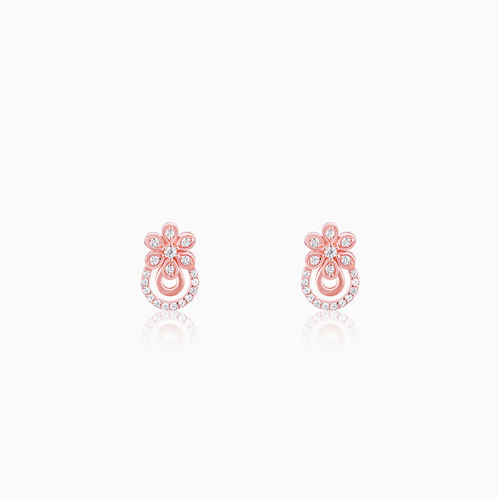 Rose Gold Floral Arch Earrings