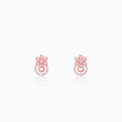 Rose Gold Floral Arch Earrings