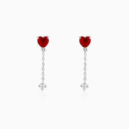 Silver Heart Drop Danglers