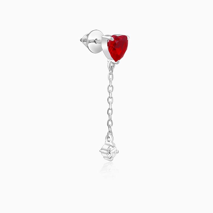 Silver Heart Drop Danglers