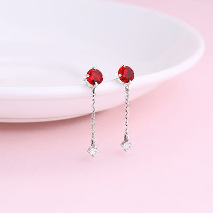 Silver Cherry Drop Danglers