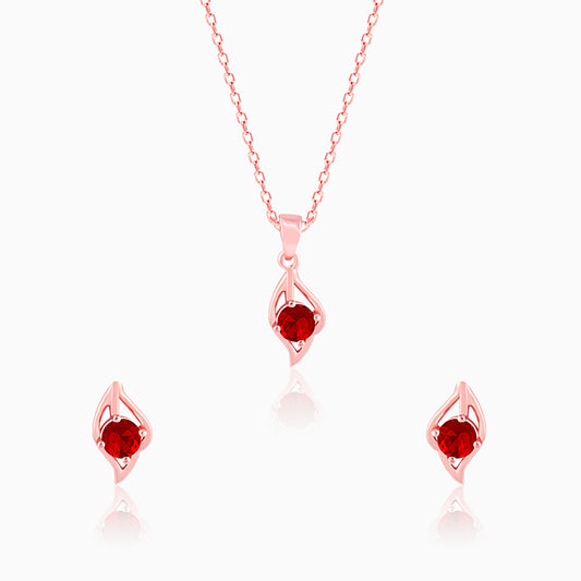 Rose Gold Falling Dew in Red Set