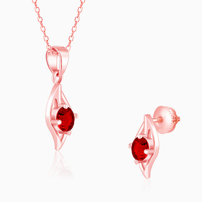 Rose Gold Falling Dew in Red Set