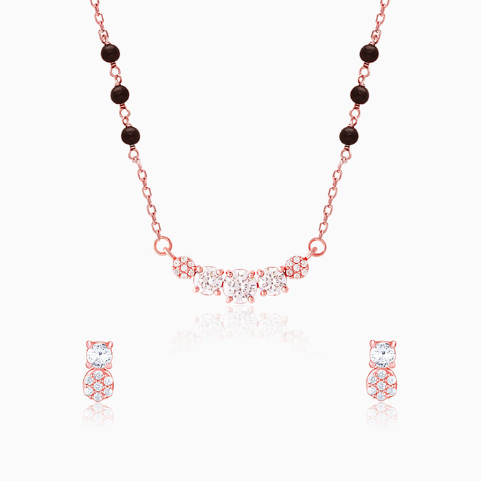 Rose Gold Zirconia Elegance Mangalsutra Set