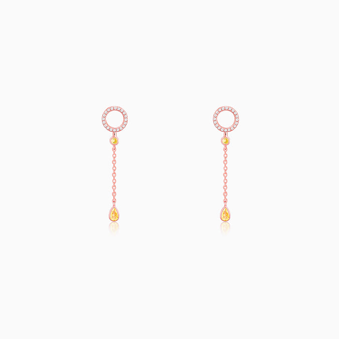 Rose Gold Swinging Bird Earrings