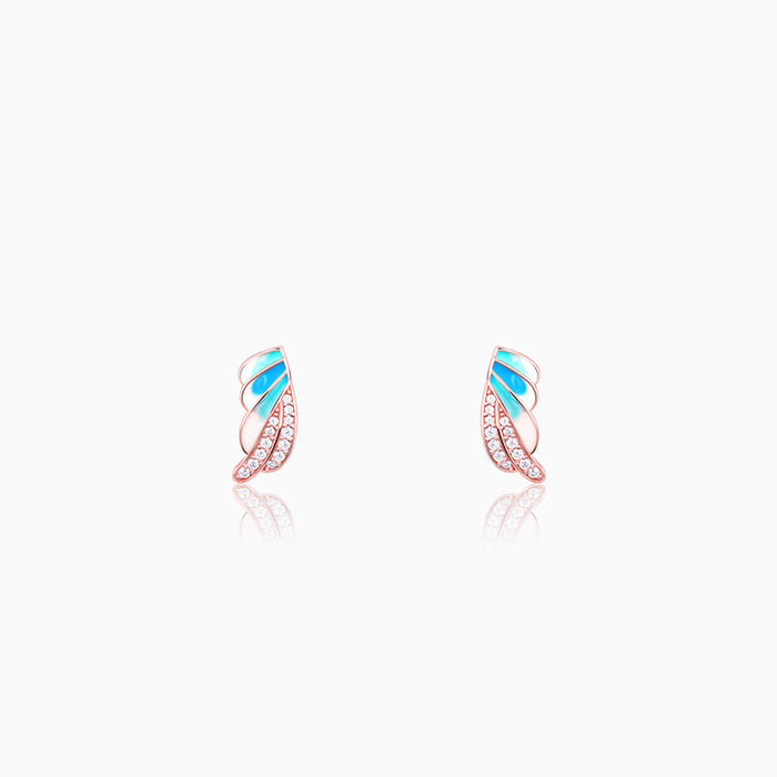 Rose Gold Wing Flap Earrings