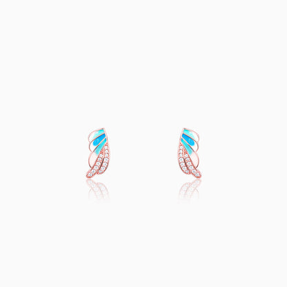 Rose Gold Wing Flap Earrings