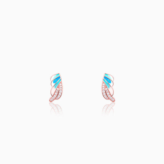 Rose Gold Wing Flap Earrings