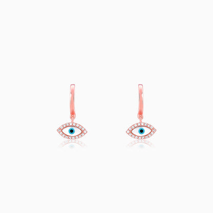 Rose Gold Evil Eye Earrings