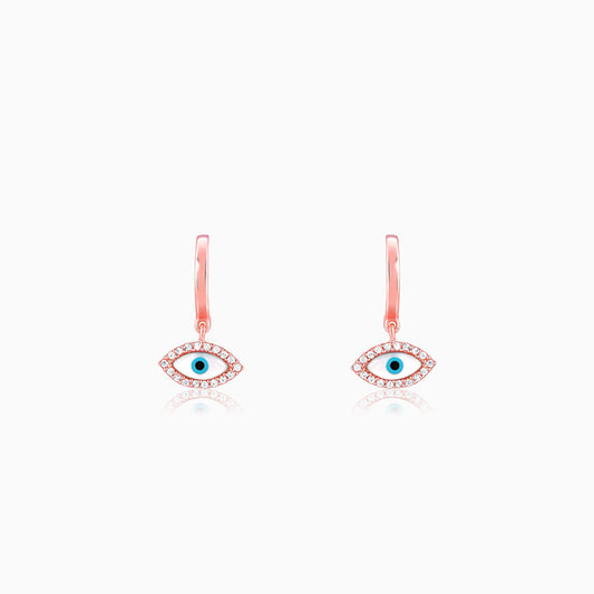 Rose Gold Evil Eye Earrings