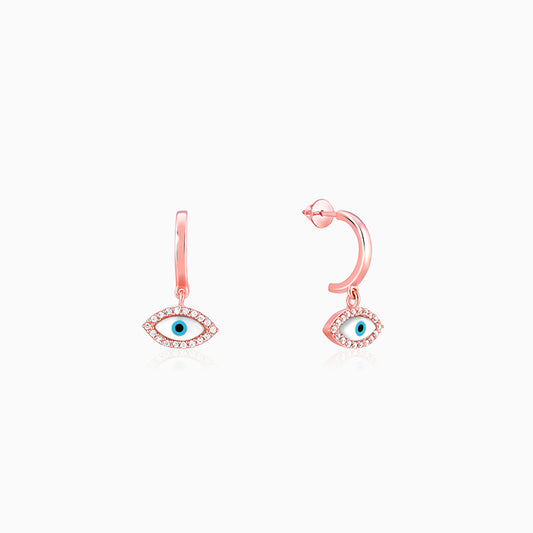 Rose Gold Evil Eye Earrings