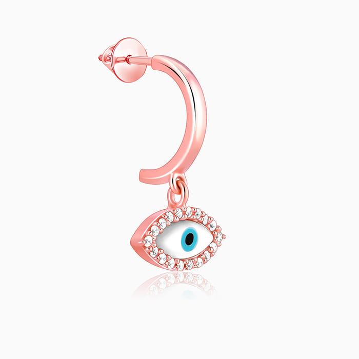 Rose Gold Evil Eye Earrings