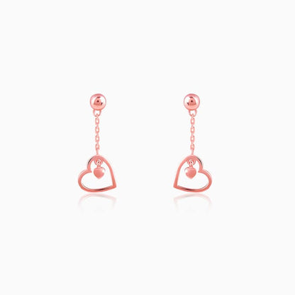 Rose Gold Heart Danglers