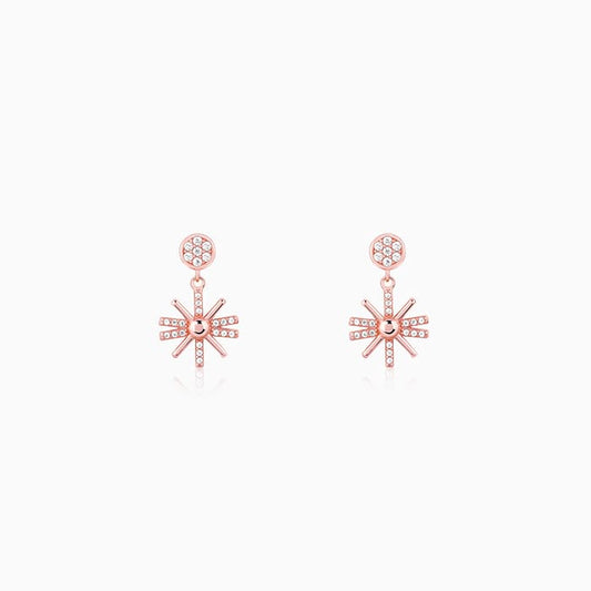 Rose Gold Sparkling Sun Earrings