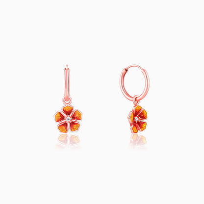 Rose Gold Bell Mallow Hoop Earring